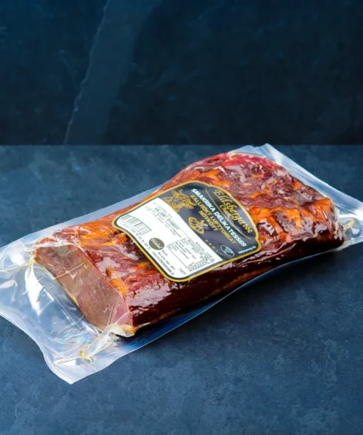 Kallrökt ryggbiff, producerad av Eldsberga Chark