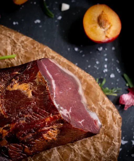 Kallrökt ryggbiff, producerad av Eldsberga Chark